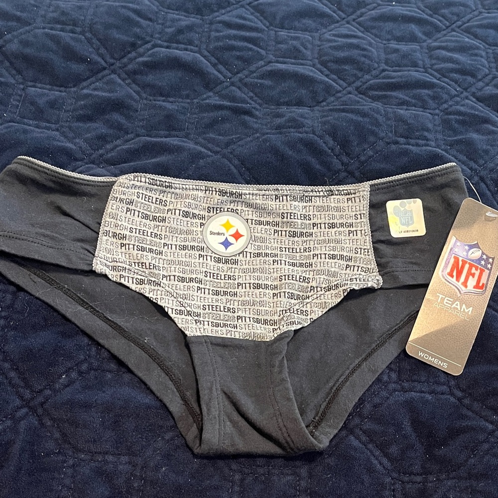 NFL Pittsburgh Steelers Women’s Logo Hipster Brief - Black/White/Gray